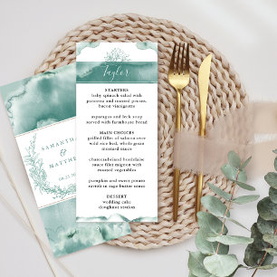 Guest Name, Silver Sage Watercolor Wedding Menu