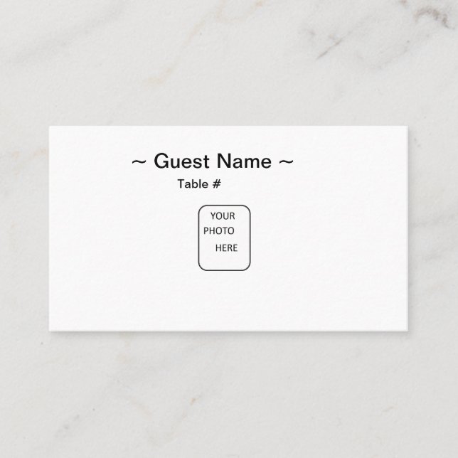 Guest Name Table Place Card (Front)