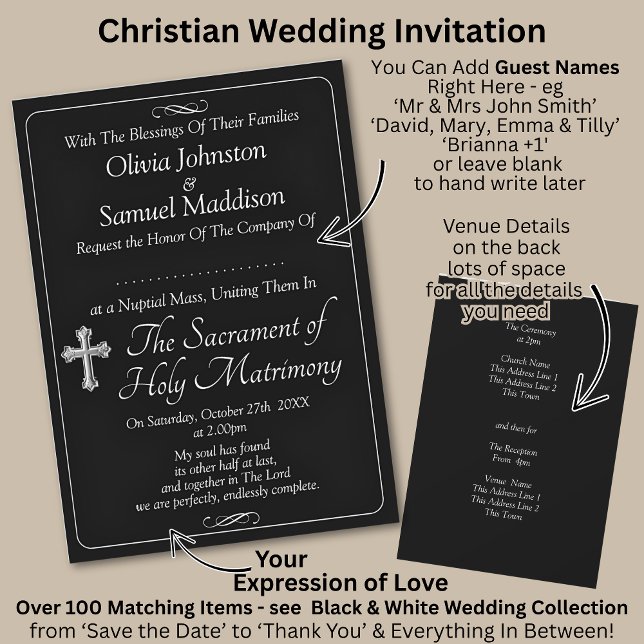 Guest Names, Black & White with Infinity Scroll Invitation (Creator Uploaded)