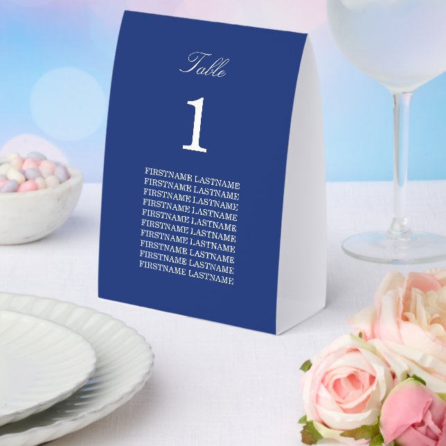 Guest Names Dark Blue Paper Table Tent (Insitu(Wedding))