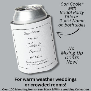 Guest Names Date Message Black White Infinity  Can Cooler