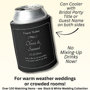 Guest Names Date Message Black White Infinity  Can Cooler
