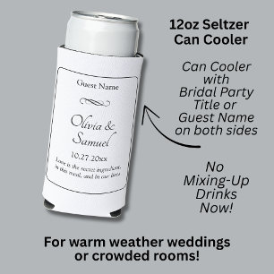 Guest Names Date Message Black White Infinity  Seltzer Can Cooler