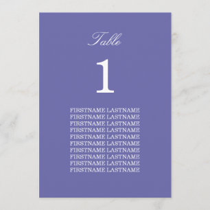 Guest Names Lavender Table Card