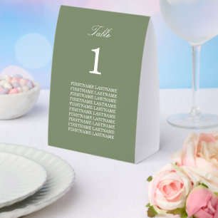 Guest Names Sage Green Paper Table Tent