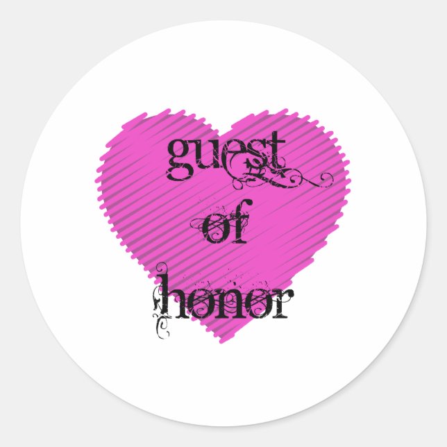Guest of Honour Classic Round Sticker (Front)