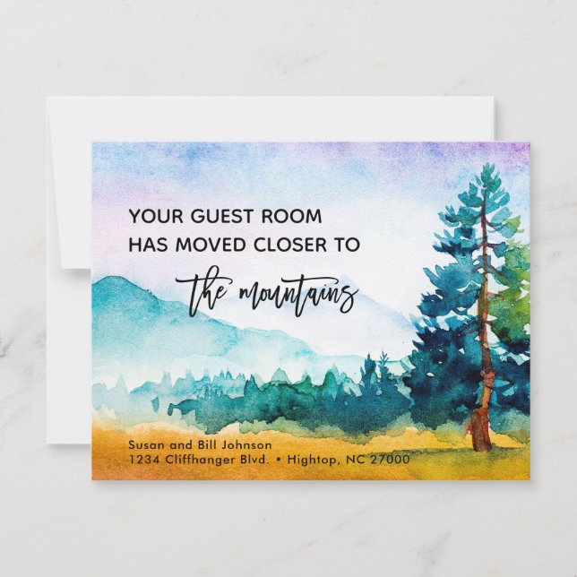 Guest Room Moved Closer to Mountains New Address Announcement (Front)
