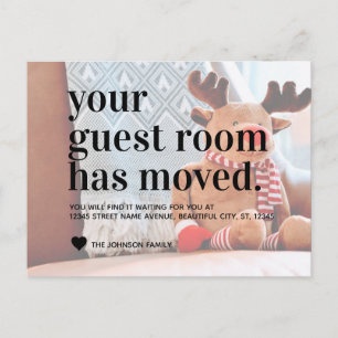 Guest Room Reindeer Holiday Moving Announcement Postcard