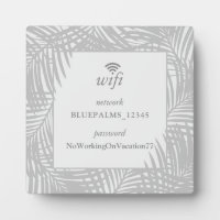 Guest Room Wifi Password Sign for Beach House Grey