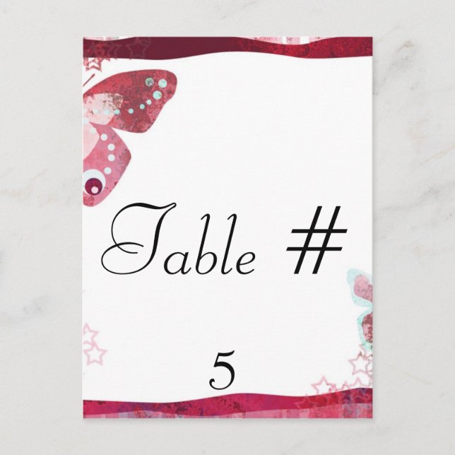Guest Table Number Postcard (Front)