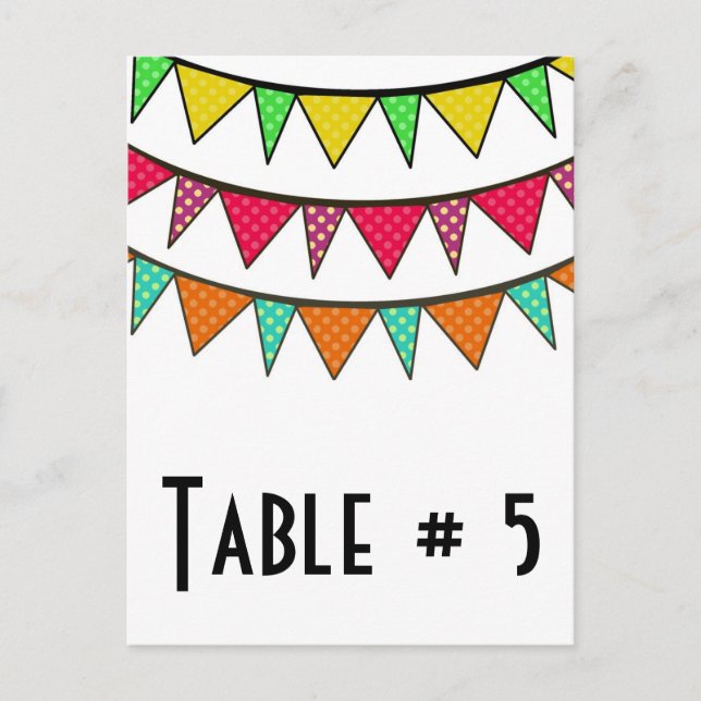 Guest Table Number Postcard (Front)