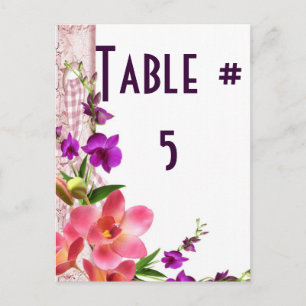 Guest Table Number Postcard