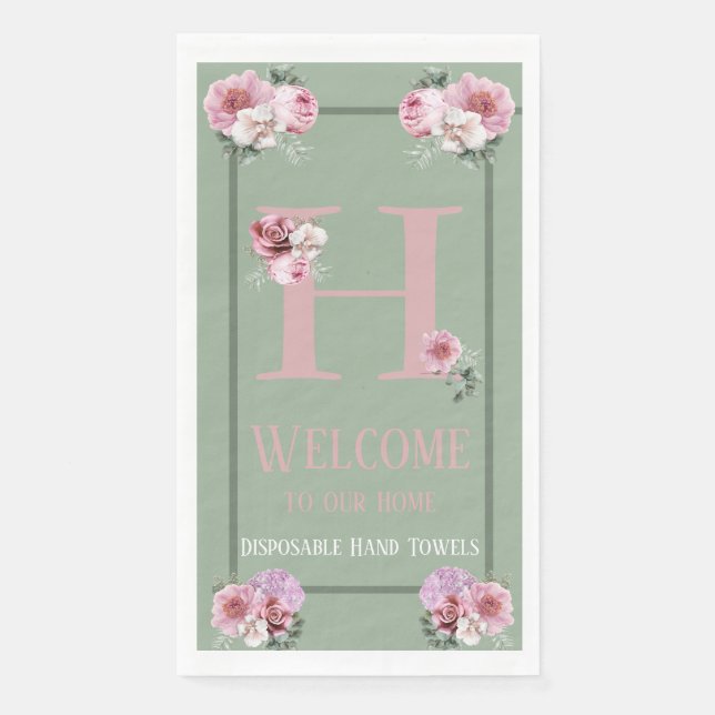 Guest Towel Disposable Spring is Here Personalised Napkin (Front)