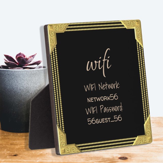 Guest Visitor WIFI information Password Gold Frame (Creator Uploaded)