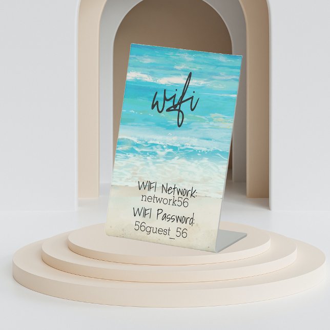 Guest Visitor WIFI information STR Rental Home Pedestal Sign (Creator Uploaded)