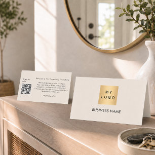 Guest welcome QR code greige hotel room card