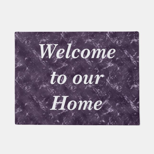 Guest Welcome Royal Purple Abstract Pattern Home Doormat (Front)