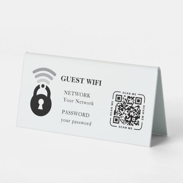 Guest Wifi Password and Network Business Table (Front)