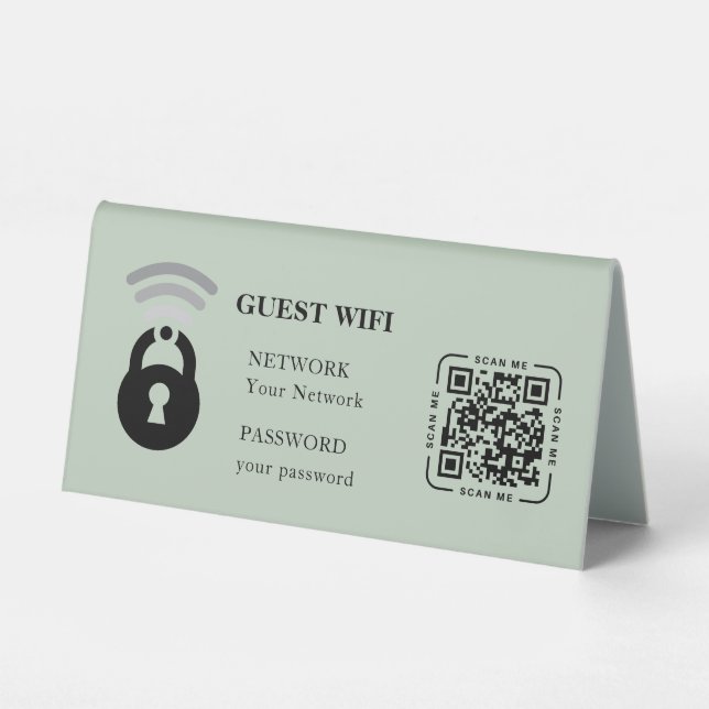 Guest Wifi Password and Network Business Table (Front)