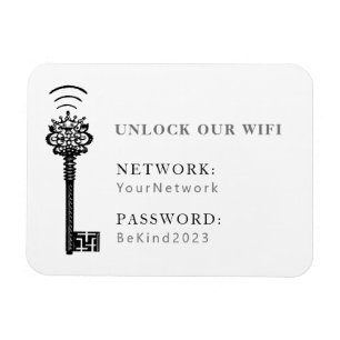 Guest Wifi Password and Network Fridge Magnet