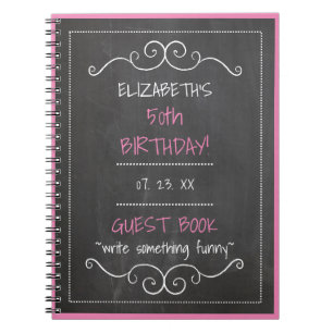 Guestbook 50th Birthday Party Celebration Chalk Notebook