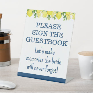 Guestbook Lemon Bridal Shower Sign
