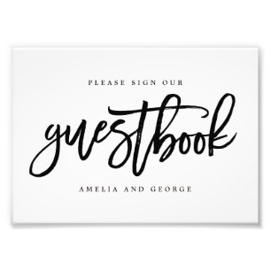 Guestbook Sign Choose Your Size Brushed