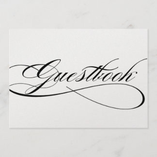 Guestbook signage for wedding in beautiful script invitation
