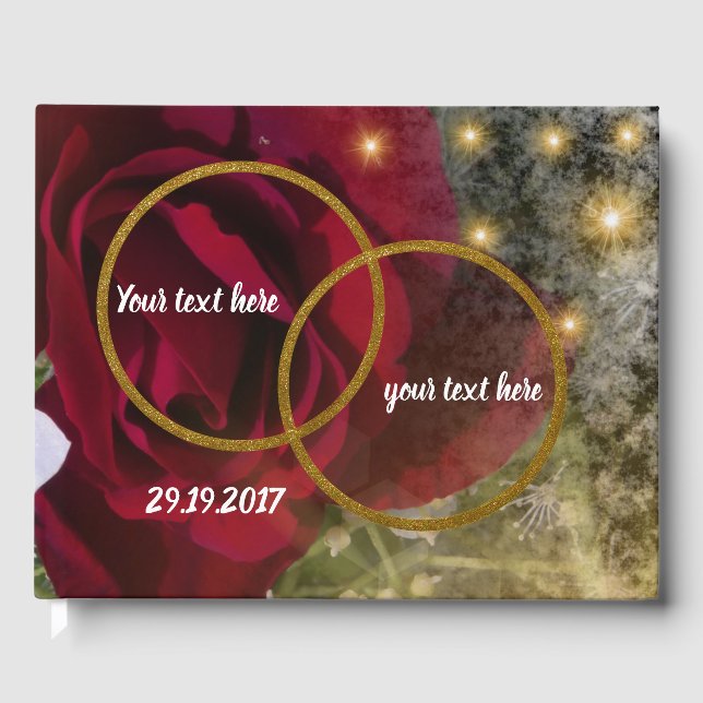 Guestbook,template,wedding,colourful+ craft,trendy guest book (Front)