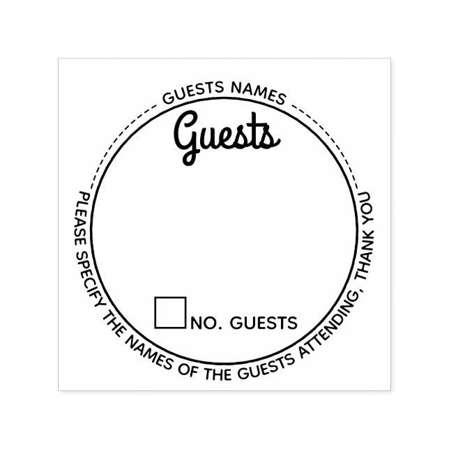 Guests names rsvp attendance modern party round self-inking stamp (Design)