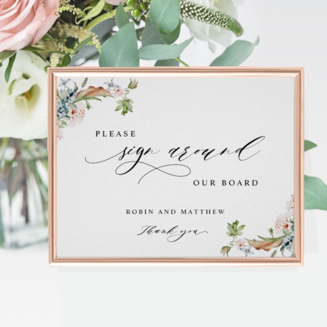 Guests "Sign Around" board, Earthy Blooms Sign (Creator Uploaded)