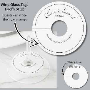 Guests Write Their Own Name  -  Wine Glass Tag