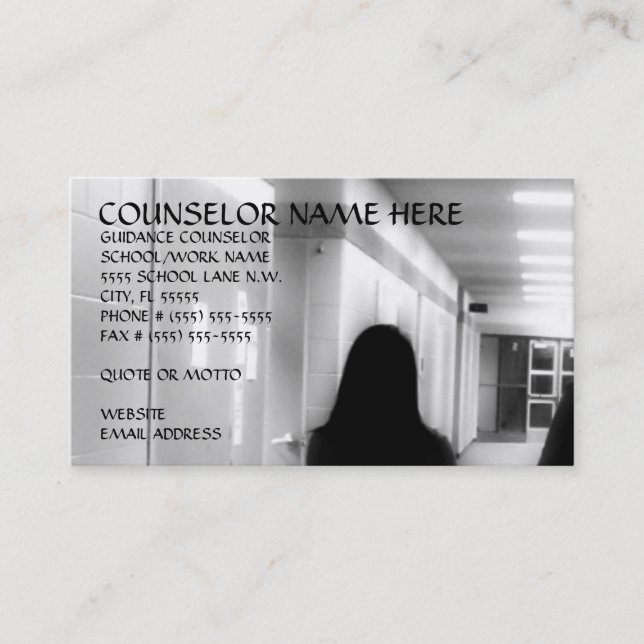Guidance Counsellor Business Card (Front)