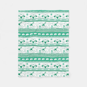 Guide Dog Tale Golden Pattern - Green - Fleece Blanket