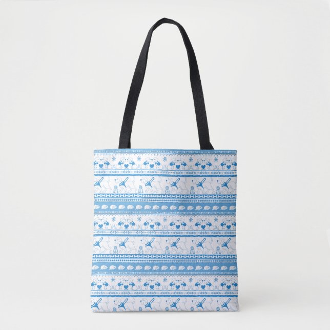Guide Dog Tale Labs Pattern - Blue - Tote Bag (Front)