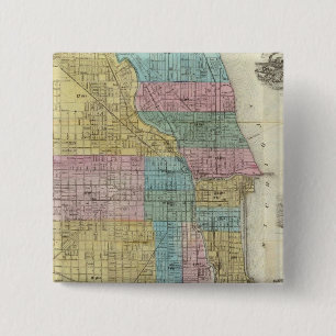 Guide Map of Chicago 15 Cm Square Badge