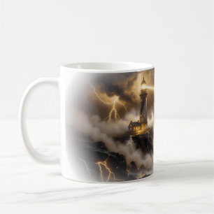 Guide Me Home Golden Stormy Lighthouse Mug