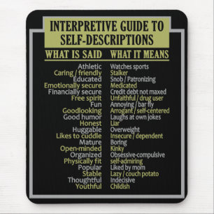 GUIDE TO SELF-DESCRIPTIONS mousepad