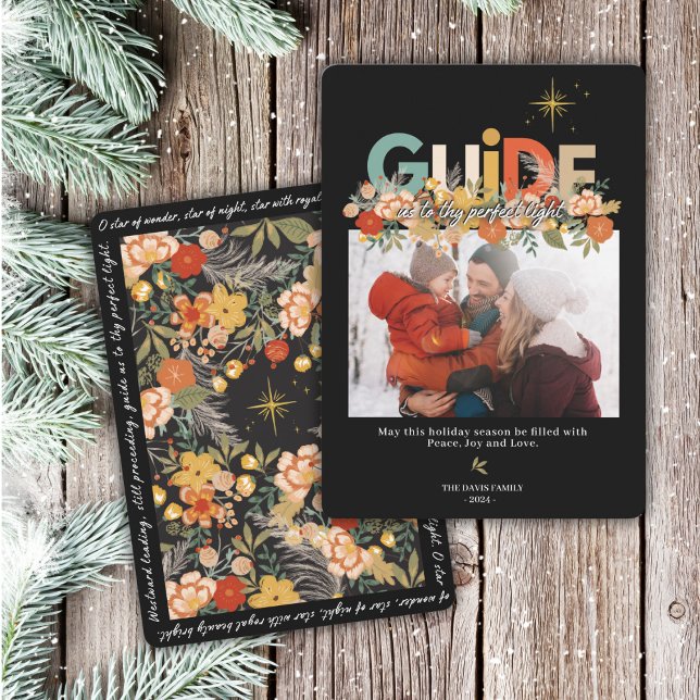 Guide Us To Thy Perfect Light Holiday Photo Card (Share the true meaning of Christmas with this vibrant religious holiday card.)