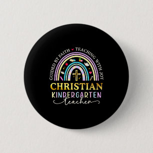 Guided By Faith Jesus Cross Christian Kindergarten 6 Cm Round Badge
