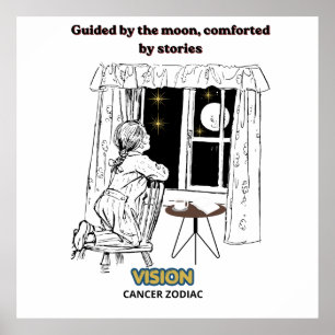 Guided by the Moon Cancer Zodiac Poster