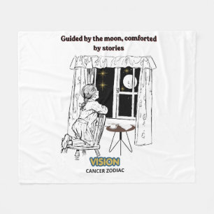 Guided by the Moon Cancer Zodiac Poster  Fleece Blanket