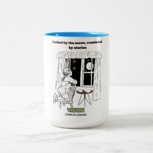 Guided by the Moon Cancer Zodiac Poster  Two-Tone Coffee Mug