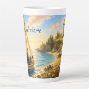 Guided Home Coastal Lighthouse Latte Mug