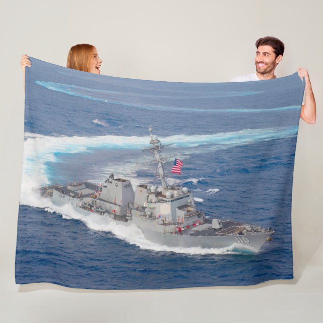 GUIDED-MISSILE DESTROYER – DDG-110 FLEECE BLANKET (In Situ)