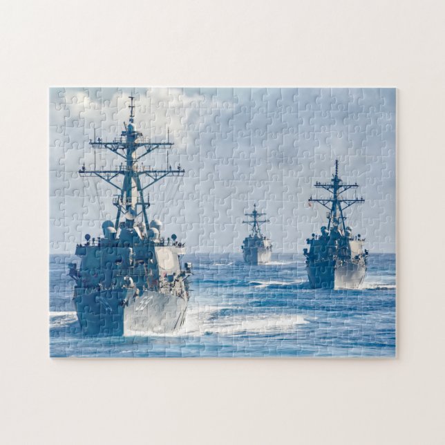 GUIDED-MISSILE DESTROYER – DDG-59 (11x14 INCH) Jigsaw Puzzle (Horizontal)