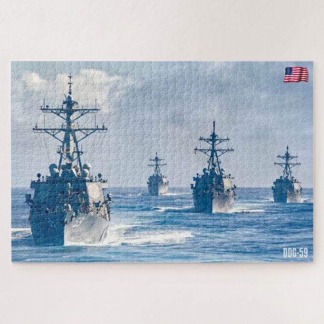 GUIDED-MISSILE DESTROYER – DDG-59 (20x30 INCH) Jigsaw Puzzle (Horizontal)