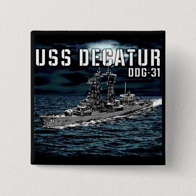 Guided missile destroyer Decatur 15 Cm Square Badge (Front)