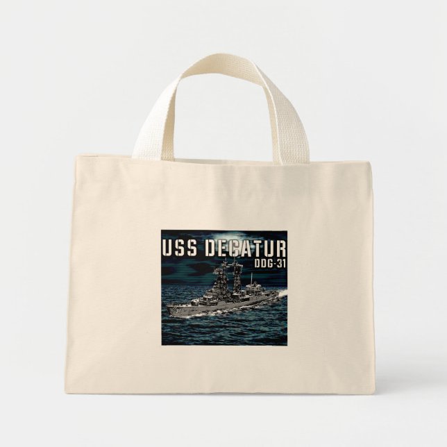 Guided missile destroyer Decatur Mini Tote Bag (Front)