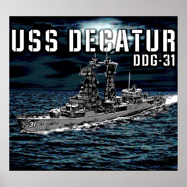 Guided missile destroyer Decatur Poster (Front)